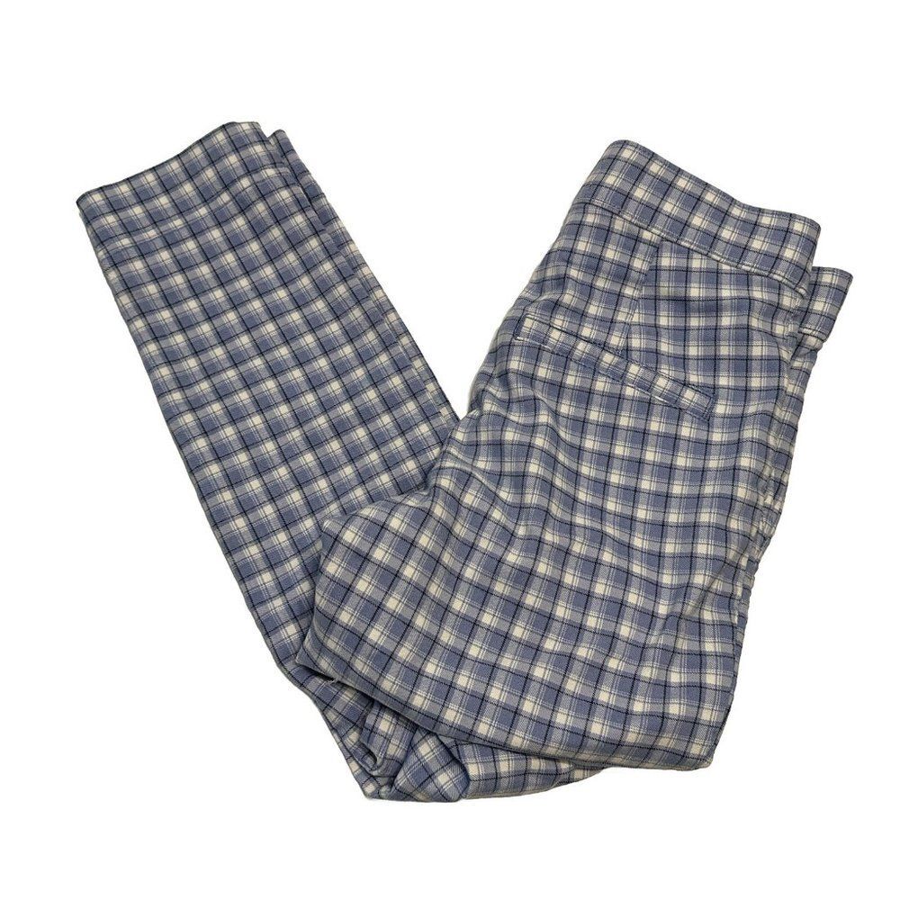 Hollister Pants XS Blue Black White Plaid Ultra High Rise Pants Trouser Stretch